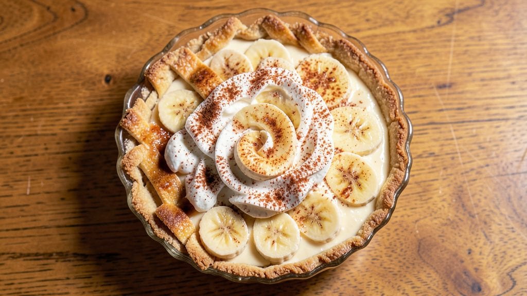 Betty Crocker's Old-Fashioned Banana Cream Pie Recipe: Vanilla Bean Swirls Over Crunchy Oat Crown