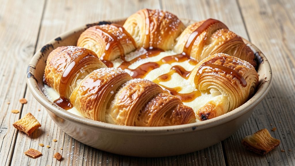 Croissant Breakfast Pie: Flaky Pastry with Sweet Vanilla Swirl Filling